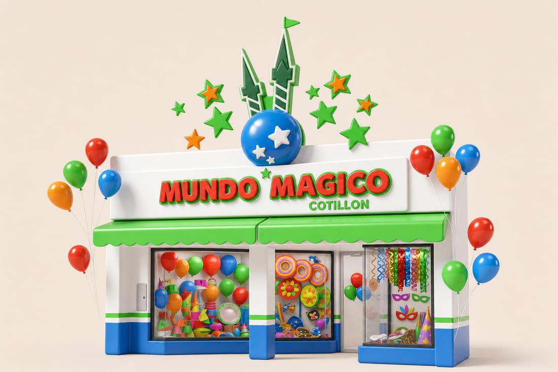 Ilustración 3D del local de Mundo Mágico