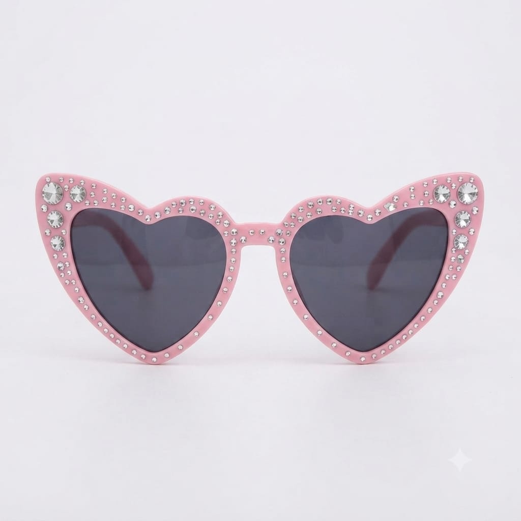 Anteojo corazón rosa con strass