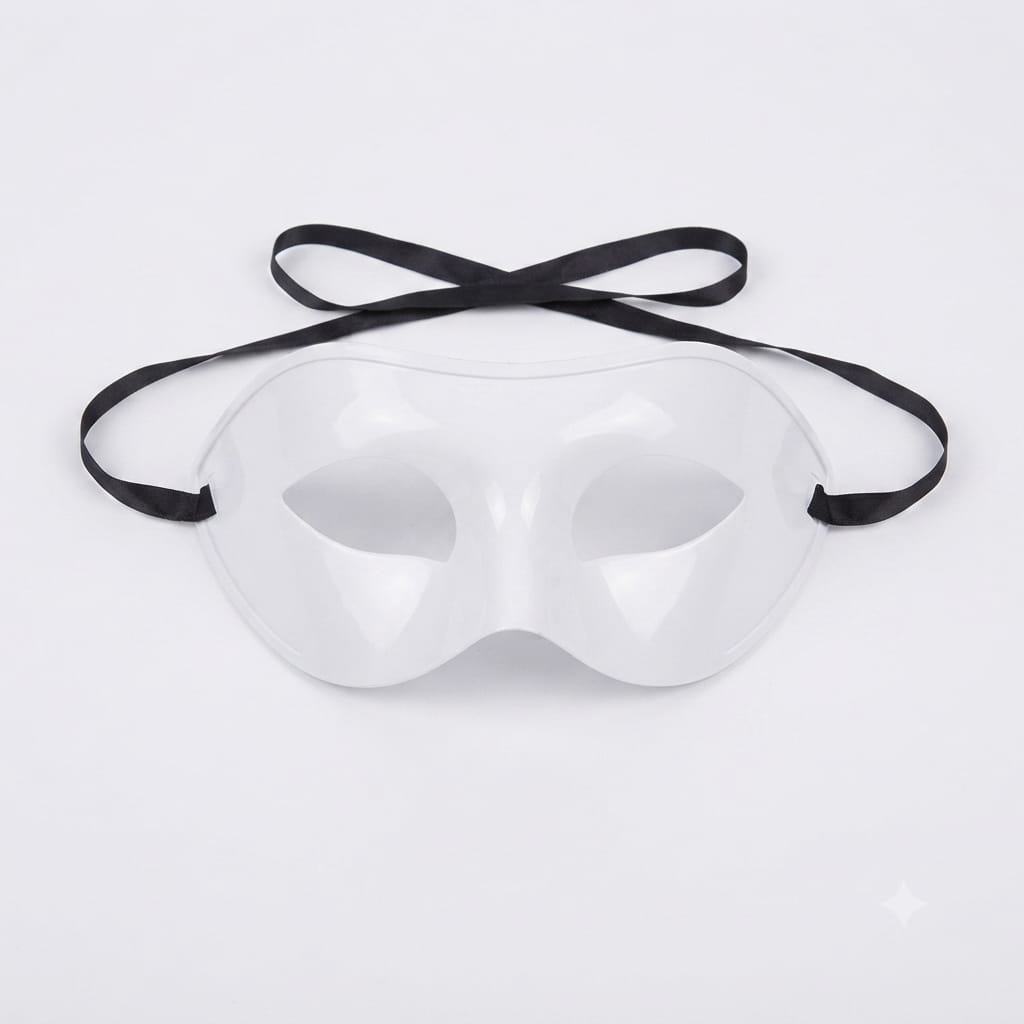 Antifaz veneciano liso · blanco
