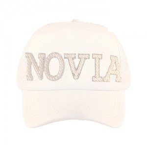 Gorra NOVIA blanca con strass