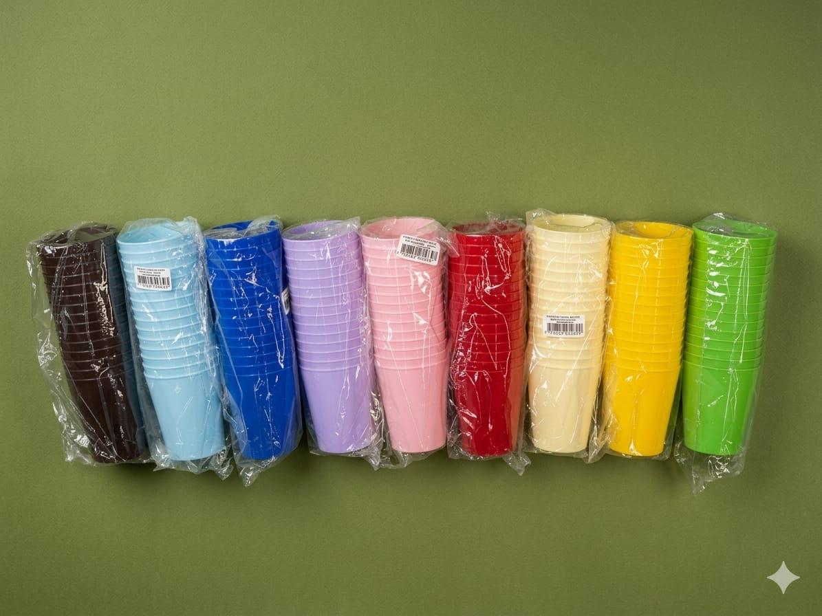 Vasos plásticos de colores