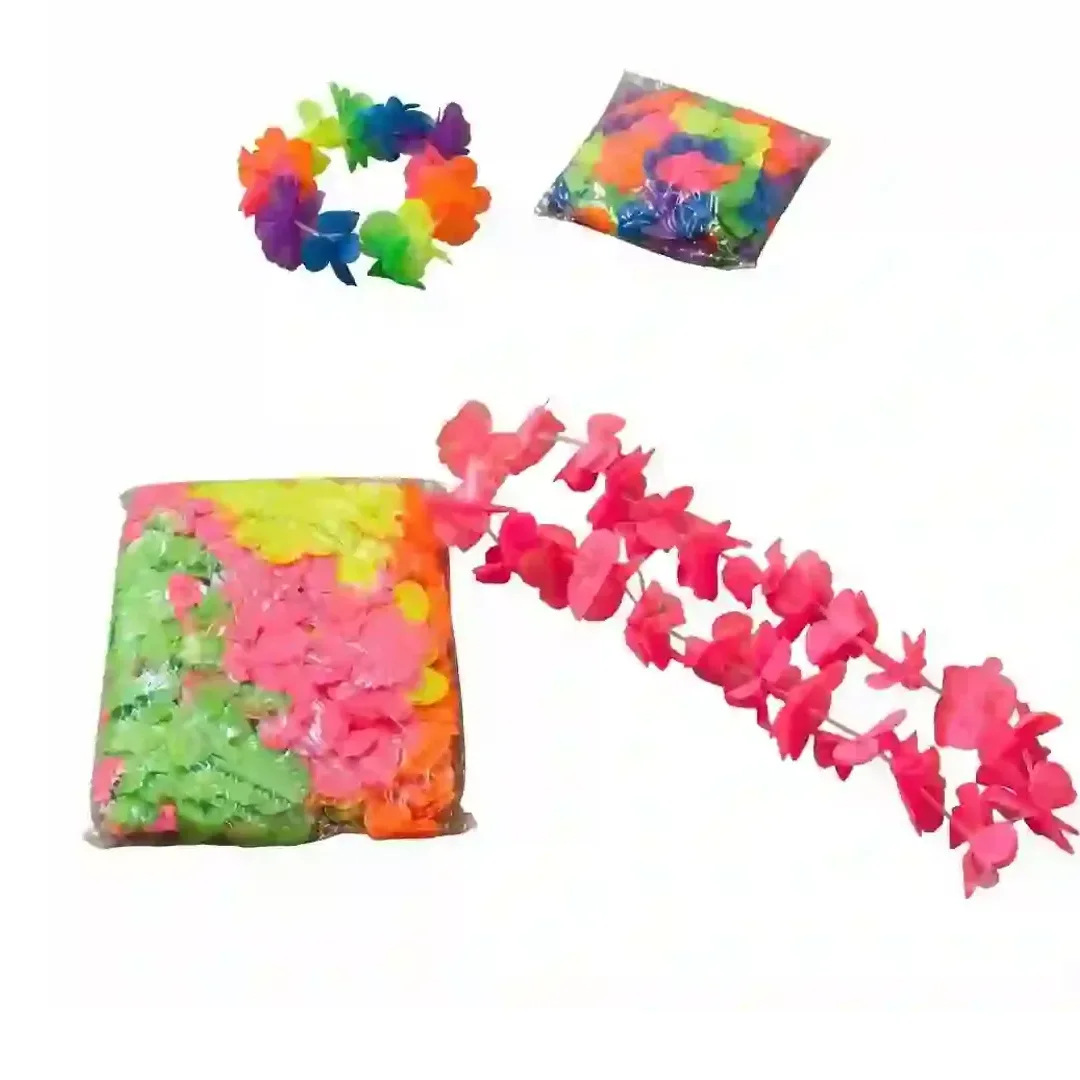Vincha flor tela fluo x12