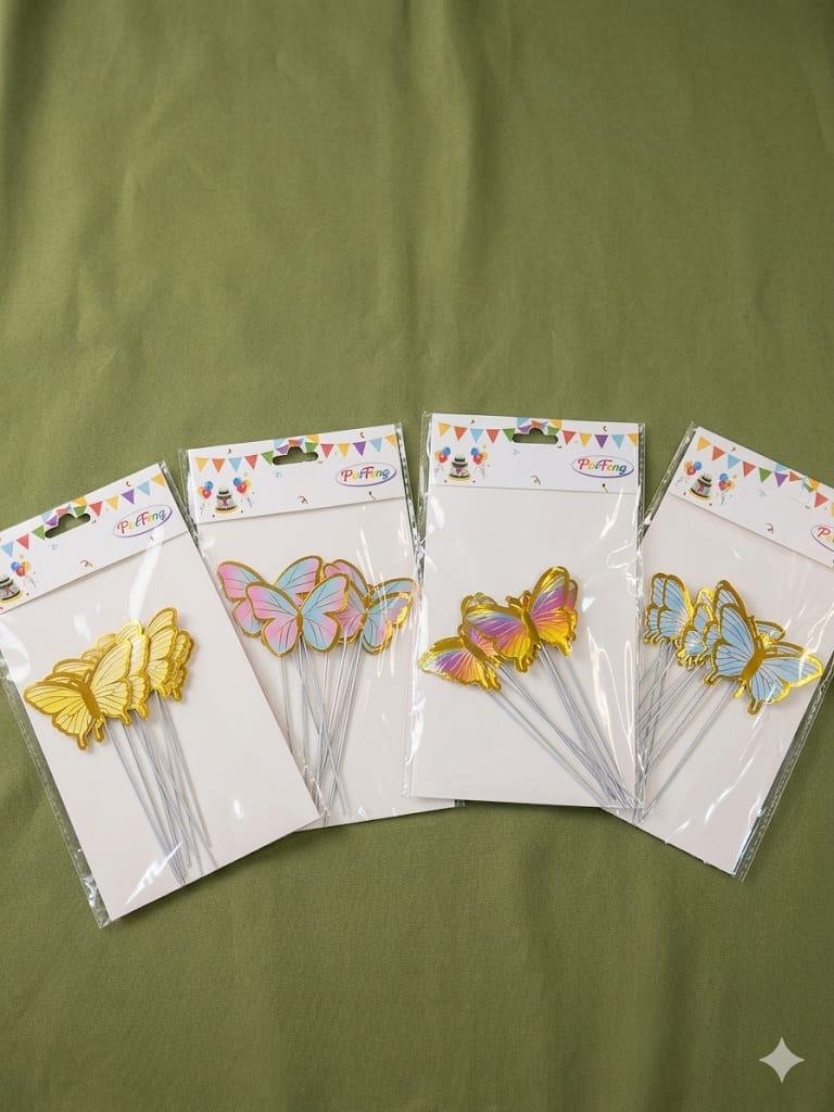 Topper de torta mariposas de colores