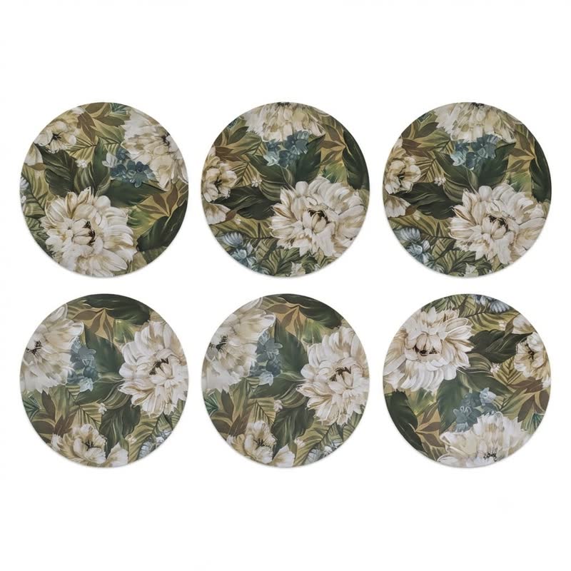 Plato de sitio redondo floral · oscuro