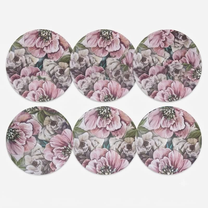 Plato de sitio redondo floral · rosa