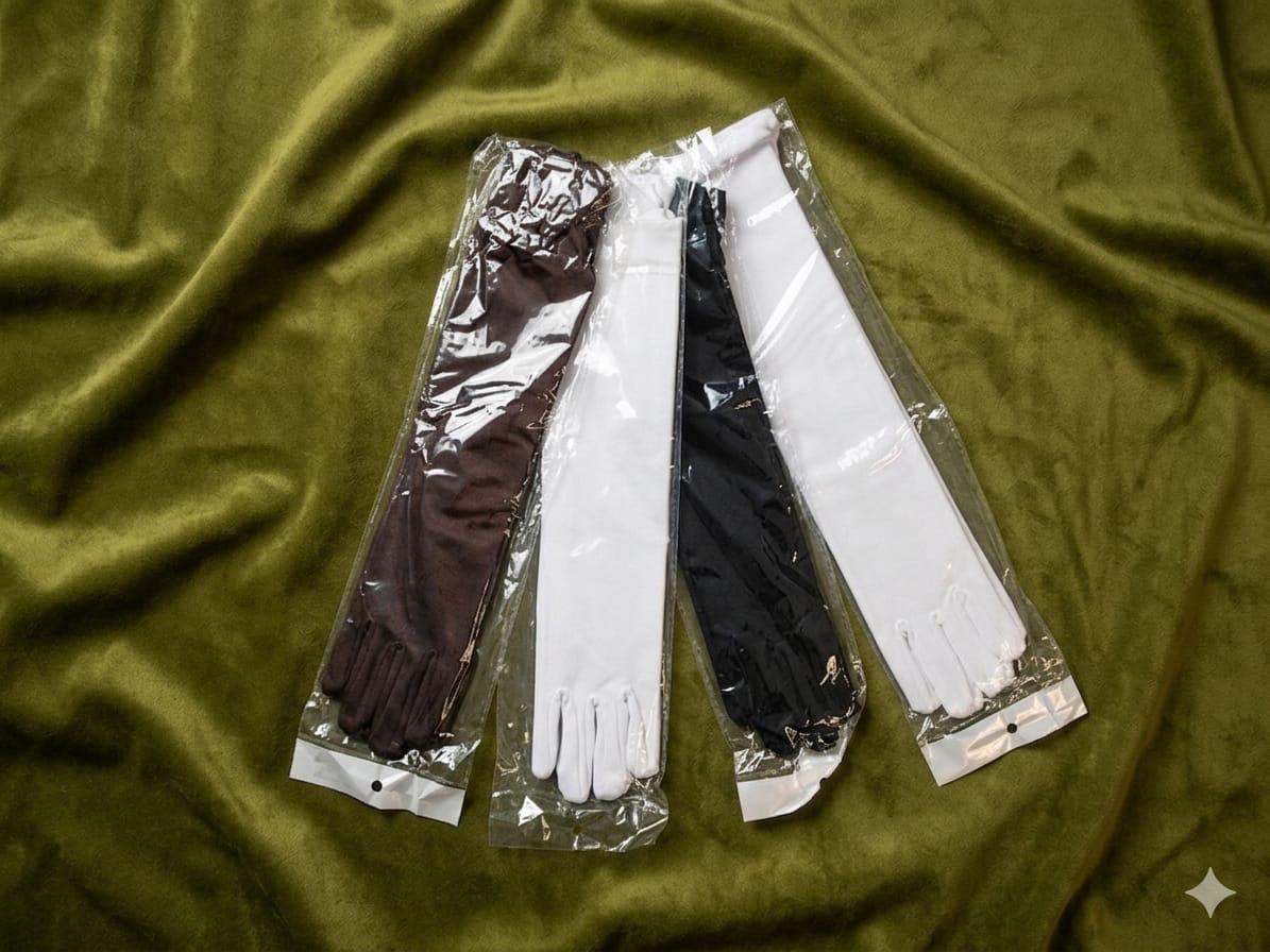 Guantes largos de raso