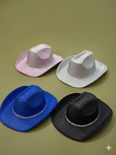 Sombreros vaqueros glitter con cinta