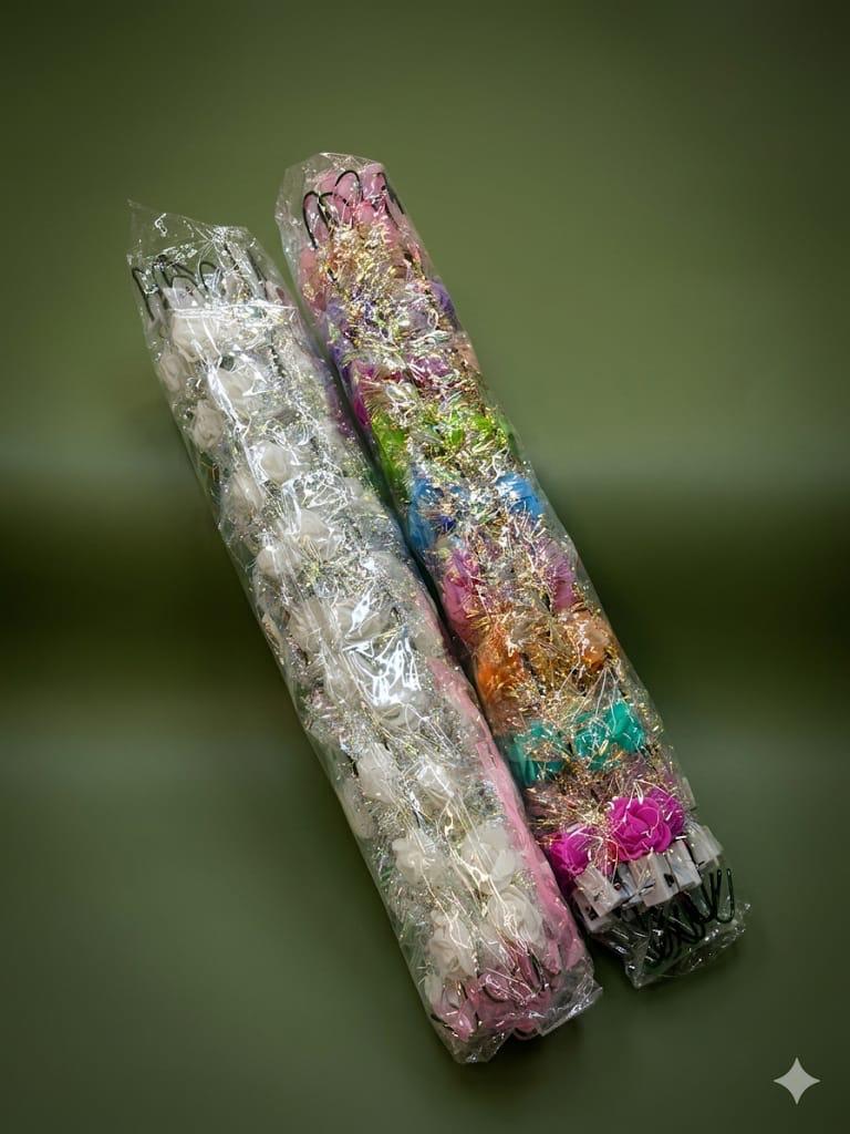 Vinchas de flores con tinsel