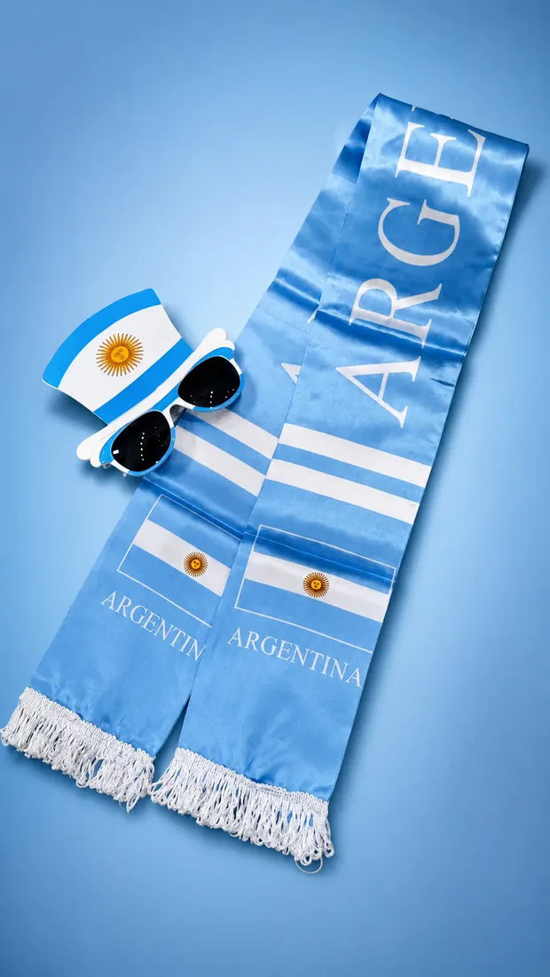 Bufanda Argentina + anteojos banderita
